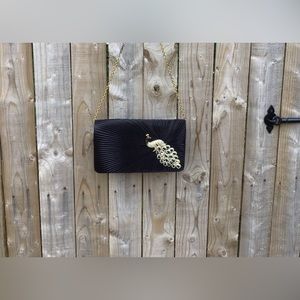 Gorgeous Evening Bag with Jeweled Peacock